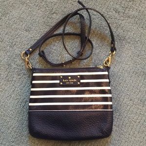 Kate Spade navy blue stripe crossbody
